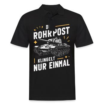 Panzer Kampfpanzer Panzerkampfwagen Panzerfahrer - Männer Poloshirt - Schwarz - Vorne - Kai (181cm)