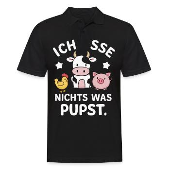 Végétarien Végétalien Bien-être animal Droits des animaux Veggie - Polo Homme - noir - Devant - Kai (181cm)