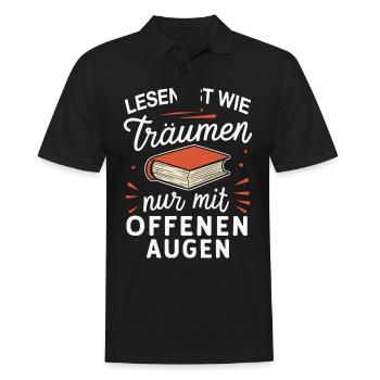 Book Reading Books Book Nerd Bookworm - Men's Polo Shirt - black - Front - Kai (181cm)