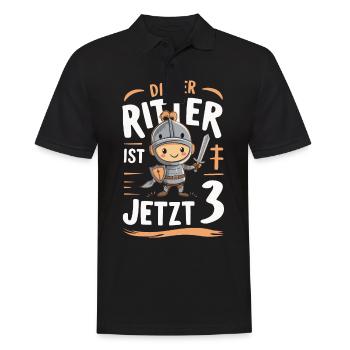 Birthday Gift 3 Years Children's Birthday - Men's Polo Shirt - black - Front - Kai (181cm)