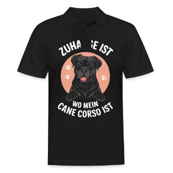 Chiens Cane Corso Italiano Chien - Polo Homme - noir - Devant - Kai (181cm)