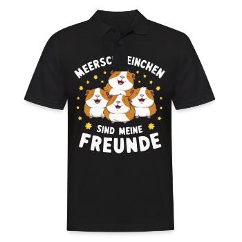 Meerschweinchen Kurzhaar Langhaar Crested Hunde - Männer Poloshirt - Schwarz - Vorne - Kai (181cm)