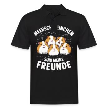 Meerschweinchen Kurzhaar Langhaar Crested Hunde - Männer Poloshirt - Schwarz - Vorne - Kai (181cm)