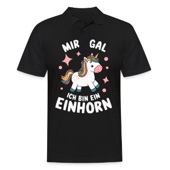 Unicorn Unicorns Mythical Creatures Mystical - Men's Polo Shirt - black - Front - Kai (181cm)