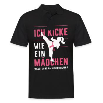 Karate Kampfsport Kämpfer Karate - Männer Poloshirt - Schwarz - Vorne - Kai (181cm)