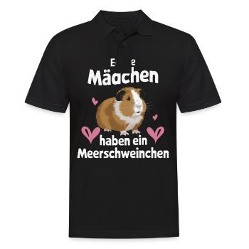 Meerschweinchen Kurzhaar Langhaar Crested Hunde - Männer Poloshirt - Schwarz - Vorne - Kai (181cm)
