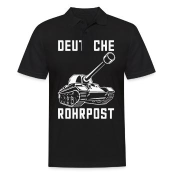 Panzer Kampfpanzer Panzerkampfwagen Panzerfahrer - Männer Poloshirt - Schwarz - Vorne - Kai (181cm)