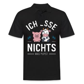 Végétarien Végétalien Bien-être animal Droits des animaux Veggie - Polo Homme - noir - Devant - Kai (181cm)