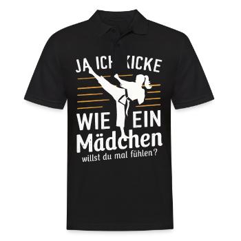 Karate Kampfsport Kämpfer Karate - Männer Poloshirt - Schwarz - Vorne - Kai (181cm)