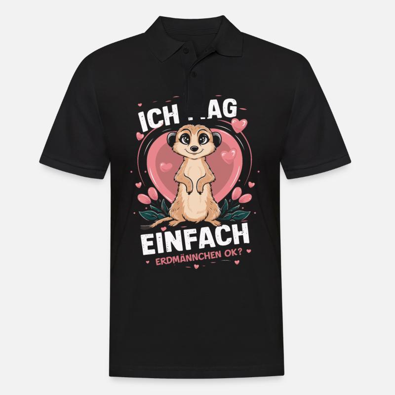 Erdmännchen Scharrtier Tier - Männer Poloshirt - Schwarz