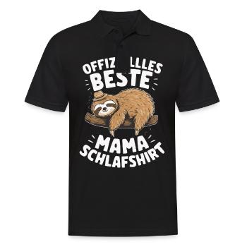 Faultier Faultiere Tier Schlafen Faul - Männer Poloshirt - Schwarz - Vorne - Kai (181cm)