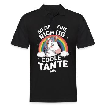 Tante Tanten Familie Patentante - Männer Poloshirt - Schwarz - Vorne - Kai (181cm)