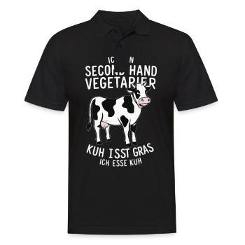 Vegetarier Veganer Tierschutz Tierrecht Veggie - Männer Poloshirt - Schwarz - Vorne - Kai (181cm)