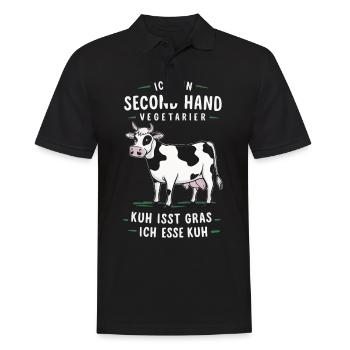 Vegetarier Veganer Tierschutz Tierrecht Veggie - Männer Poloshirt - Schwarz - Vorne - Kai (181cm)