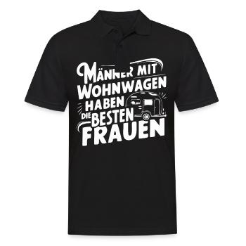 Camping Caravan Camper Motorhome - Men's Polo Shirt - black - Front - Kai (181cm)
