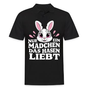 Hase Hasen Kaninchen Haustier - Männer Poloshirt - Schwarz - Vorne - Kai (181cm)