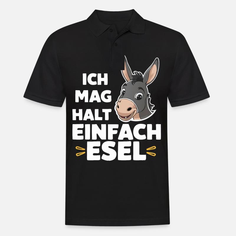 Esel Eselchen Maultier Muli - Männer Poloshirt - Schwarz