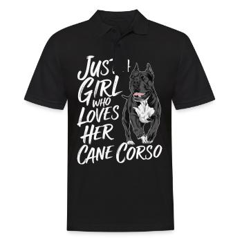 Cane Corso Hund - Männer Poloshirt - Schwarz - Vorne - Kai (181cm)