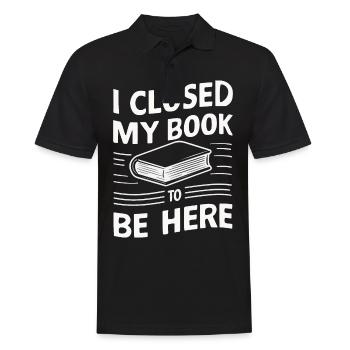 Bücher Buch lesen Bücherei Bibliothek Bücherwurm - Männer Poloshirt - Schwarz - Vorne - Kai (181cm)