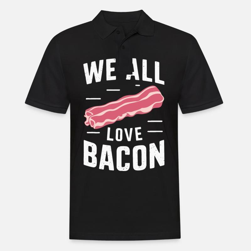 Bacon Petit-déjeuner Bacon - Polo Homme - noir