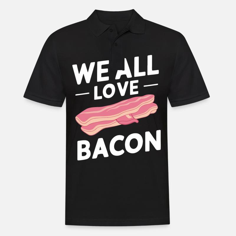 Bacon Petit-déjeuner Bacon - Polo Homme - noir