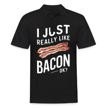 Bacon Frühstück Speck - Männer Poloshirt - Schwarz - Vorne - Kai (181cm)