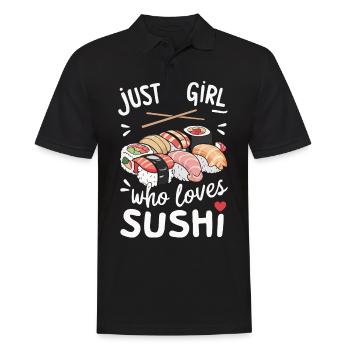 Sushi Japanisches Essen Maki Sushi Kawaii - Männer Poloshirt - Schwarz - Vorne - Kai (181cm)
