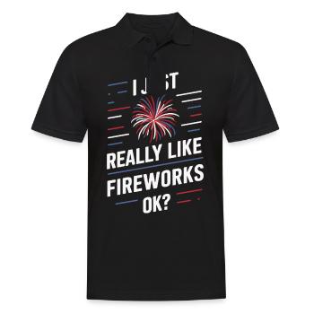 Pyrotechniker Feuerwerk Pyrotechnik - Männer Poloshirt - Schwarz - Vorne - Kai (181cm)