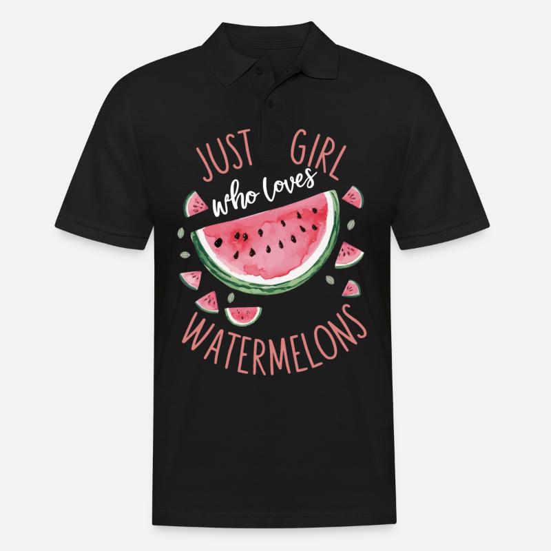 Pastèque, melon, fruit - Polo Homme - noir