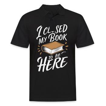 Bücher Buch lesen Bücherei Bibliothek Bücherwurm - Männer Poloshirt - Schwarz - Vorne - Kai (181cm)