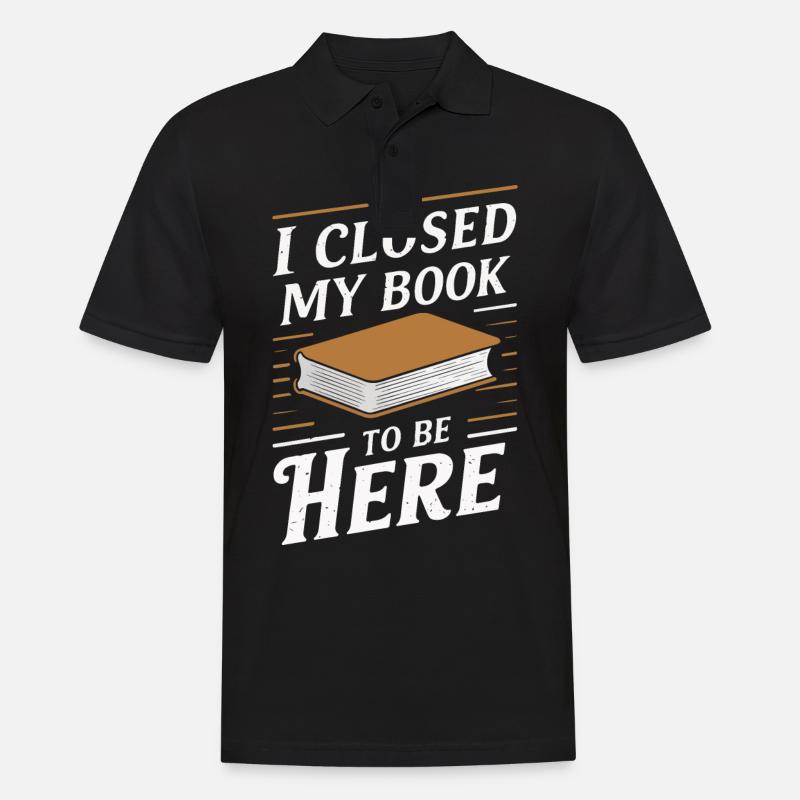 Bücher Buch lesen Bücherei Bibliothek Bücherwurm - Männer Poloshirt - Schwarz