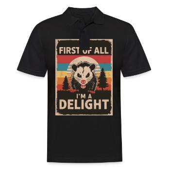 Opossum Possum Animal - Men's Polo Shirt - black - Front - Kai (181cm)
