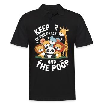 Animaux du zoo Gardien de zoo - Polo Homme - noir - Devant - Kai (181cm)