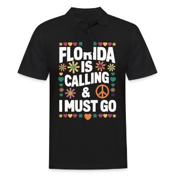 Florida USA America Seed - Men's Polo Shirt - black - Front - Kai (181cm)
