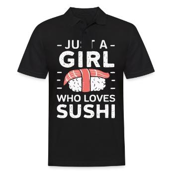 Sushi Japanisches Essen Maki Sushi Kawaii - Männer Poloshirt - Schwarz - Vorne - Kai (181cm)