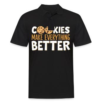 Cookies Cookie Keks Kekse Schokolade - Männer Poloshirt - Schwarz - Vorne - Kai (181cm)