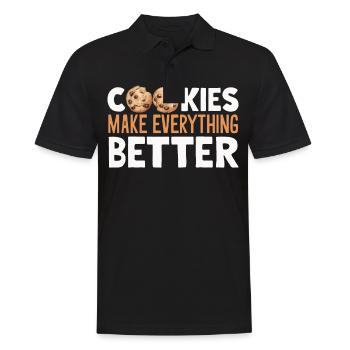Cookies Cookie Keks Kekse Schokolade - Männer Poloshirt - Schwarz - Vorne - Kai (181cm)