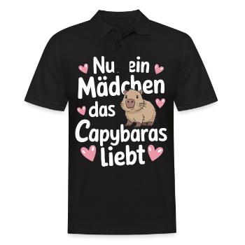 Capybara Wasserschwein Capybaras - Männer Poloshirt - Schwarz - Vorne - Kai (181cm)