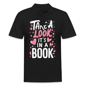 Bücher Buch lesen Bücherei Bibliothek Bücherwurm - Männer Poloshirt - Schwarz - Vorne - Kai (181cm)