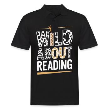 Bücher Buch lesen Bücherei Bibliothek Bücherwurm - Männer Poloshirt - Schwarz - Vorne - Kai (181cm)