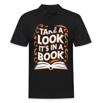 Bücher Buch lesen Bücherei Bibliothek Bücherwurm - Männer Poloshirt - Schwarz - Vorne - Kai (181cm)