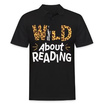 Bücher Buch lesen Bücherei Bibliothek Bücherwurm - Männer Poloshirt - Schwarz - Vorne - Kai (181cm)