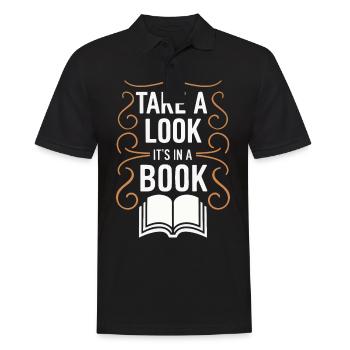 Bücher Buch lesen Bücherei Bibliothek Bücherwurm - Männer Poloshirt - Schwarz - Vorne - Kai (181cm)