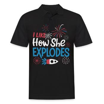 Pyrotechniker Feuerwerk Pyrotechnik - Männer Poloshirt - Schwarz - Vorne - Kai (181cm)