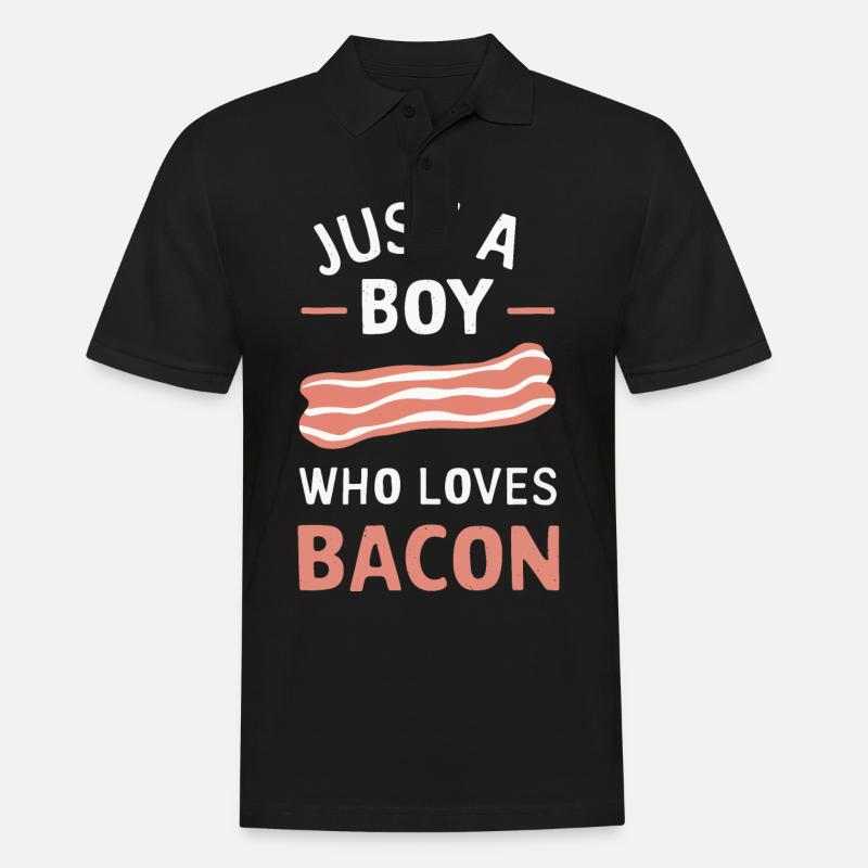 Bacon Petit-déjeuner Bacon - Polo Homme - noir