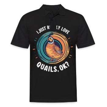 Quail Bird Quails - Men's Polo Shirt - black - Front - Kai (181cm)