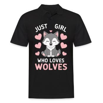 Wolf Wölfe Tier Jaulen - Männer Poloshirt - Schwarz - Vorne - Kai (181cm)