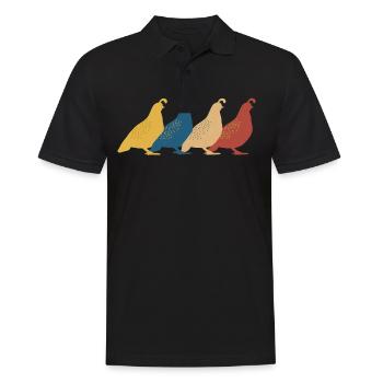 Quail Bird Quails - Men's Polo Shirt - black - Front - Kai (181cm)