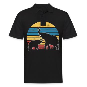 Éléphant Animal Éléphants Zoo - Polo Homme - noir - Devant - Kai (181cm)