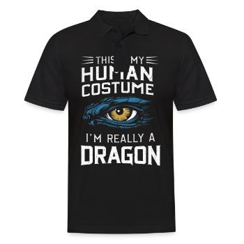 Drache Mystisch Drachen Fantasie - Männer Poloshirt - Schwarz - Vorne - Kai (181cm)